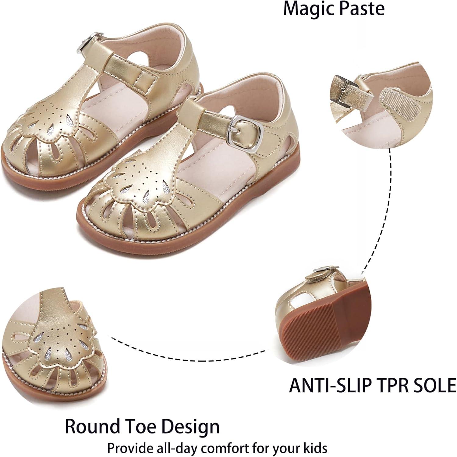 imageKiderence Toddler Girls Sandals Little Girls Kids Summer Shoes Toddler SandalsCk954 Gold