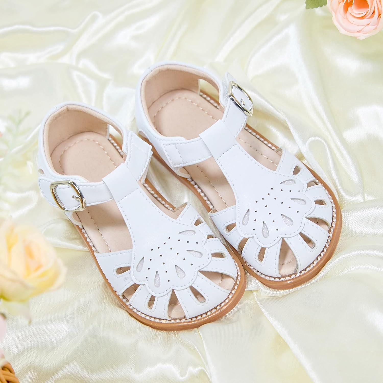 imageKiderence Toddler Girls Sandals Little Girls Kids Summer Shoes Toddler SandalsCk954 White