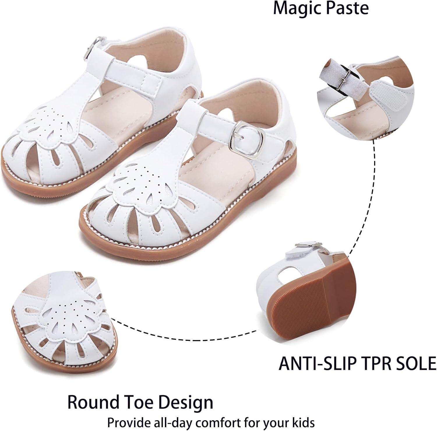 imageKiderence Toddler Girls Sandals Little Girls Kids Summer Shoes Toddler SandalsCk954 White