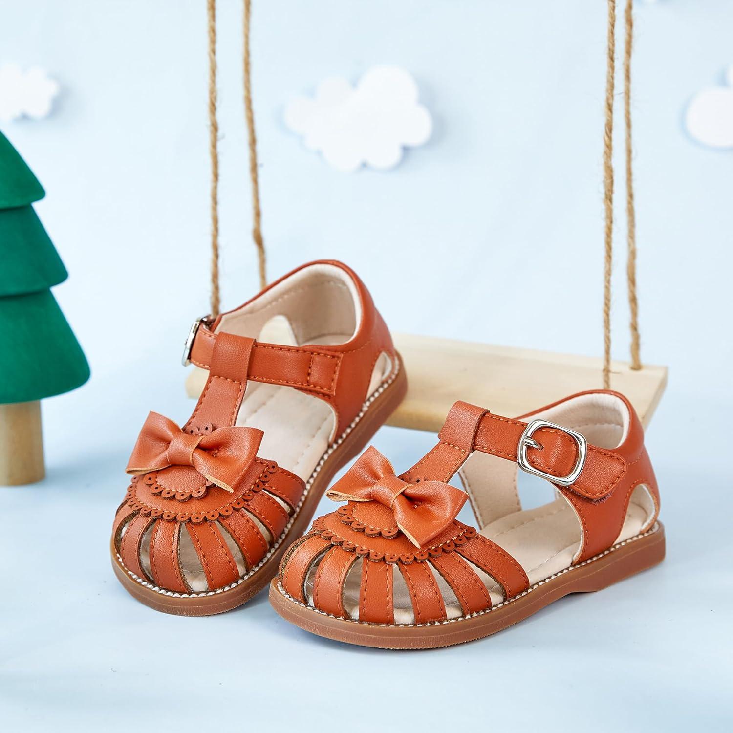 imageKiderence Toddler Girls Sandals Little Girls Kids Summer Shoes Toddler SandalsCk955 Brown