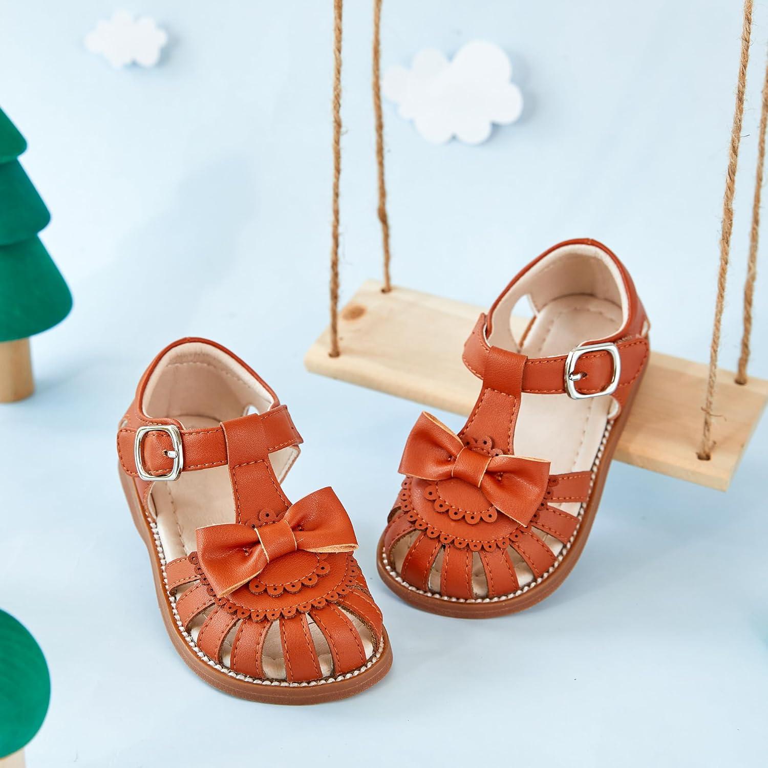 imageKiderence Toddler Girls Sandals Little Girls Kids Summer Shoes Toddler SandalsCk955 Brown