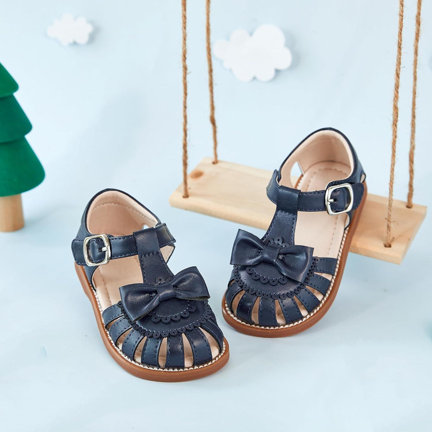 imageKiderence Toddler Girls Sandals Little Girls Kids Summer Shoes Toddler SandalsCk955 Navy Blue