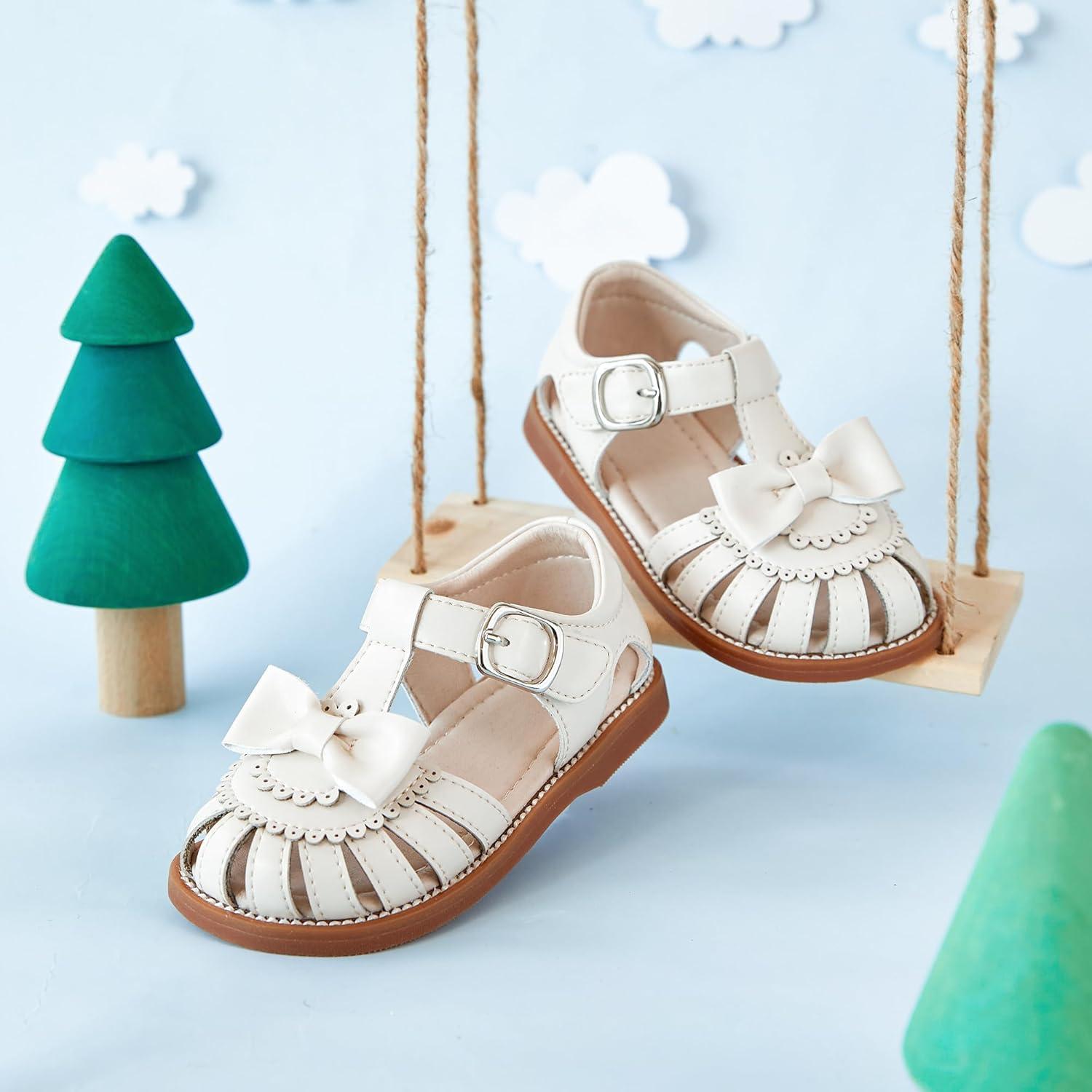 imageKiderence Toddler Girls Sandals Little Girls Kids Summer Shoes Toddler SandalsCk955 White