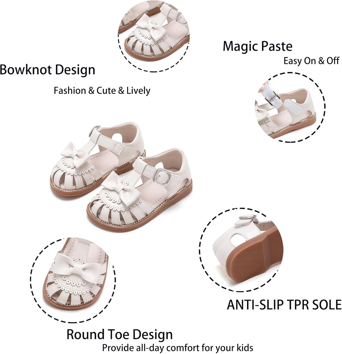 imageKiderence Toddler Girls Sandals Little Girls Kids Summer Shoes Toddler SandalsCk955 White