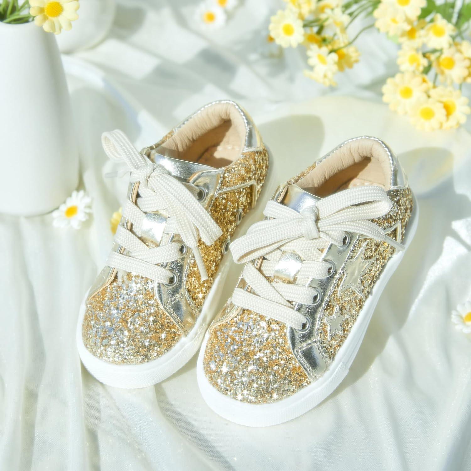 imageKiderence Toddler Girls Sneakers Little Girls Running Sports ShoesToddlerLittle KidsCs06gold