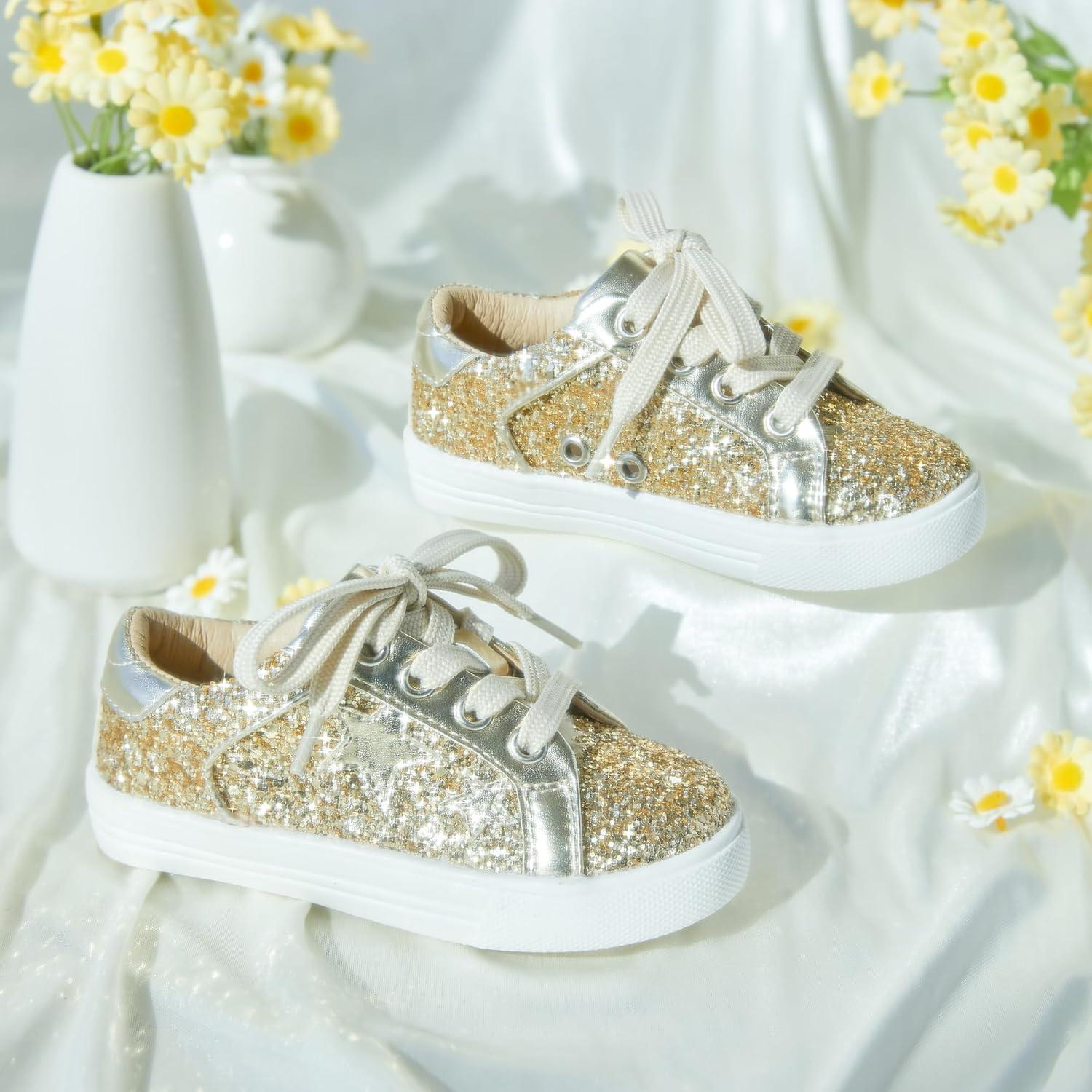 imageKiderence Toddler Girls Sneakers Little Girls Running Sports ShoesToddlerLittle KidsCs06gold