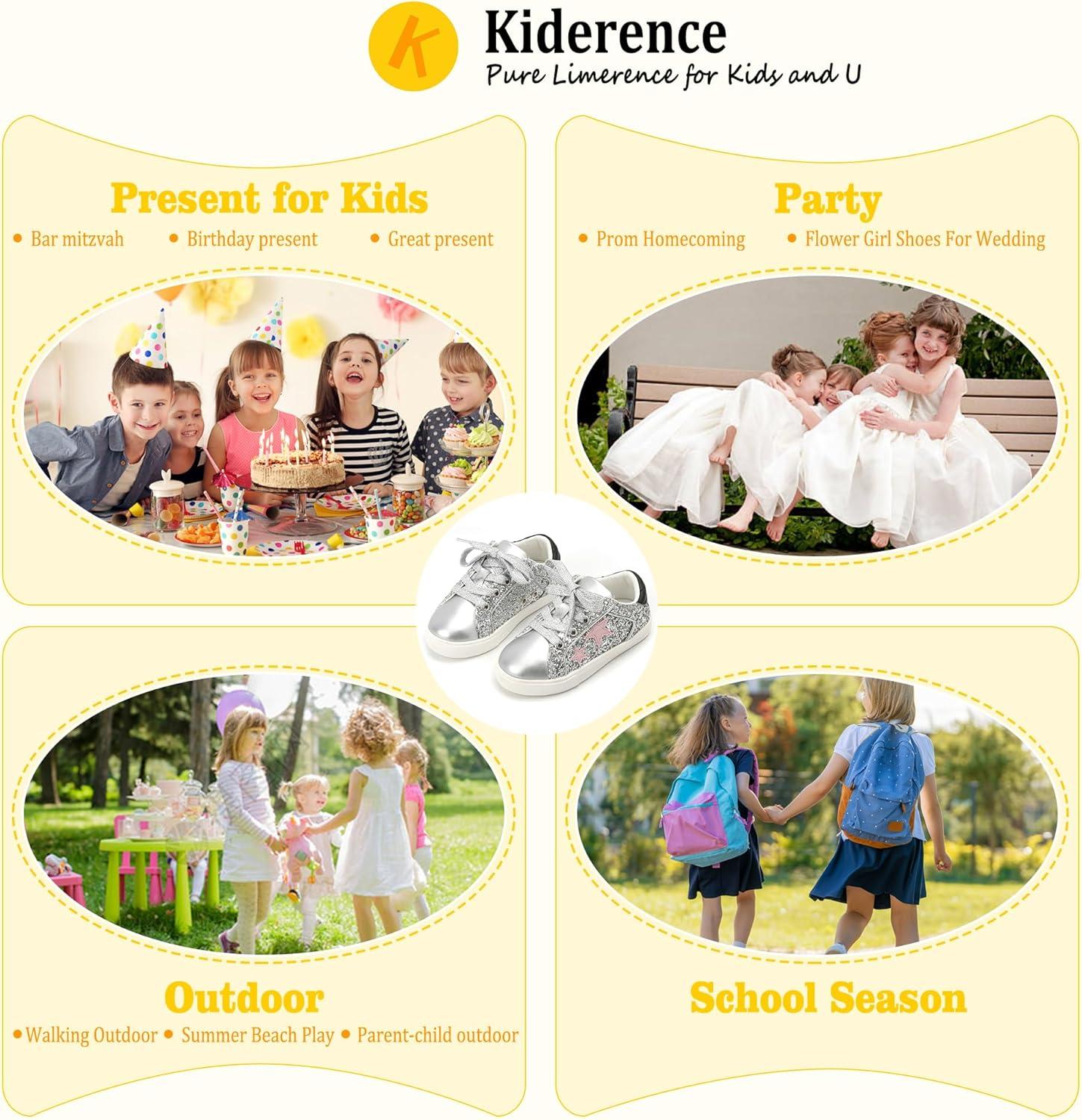 imageKiderence Toddler Girls Sneakers Little Girls Running Sports ShoesToddlerLittle KidsCs06silver