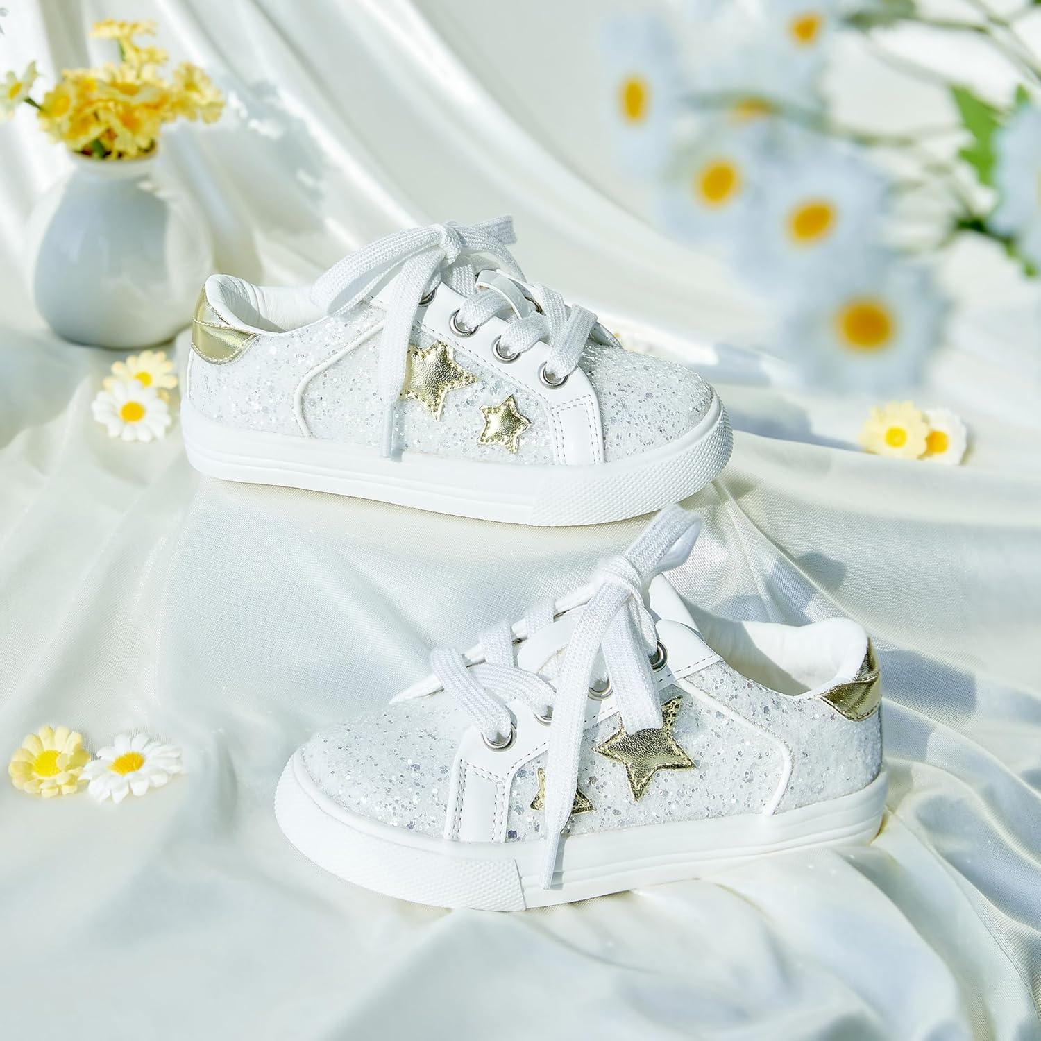 imageKiderence Toddler Girls Sneakers Little Girls Running Sports ShoesToddlerLittle KidsCs06whiteo