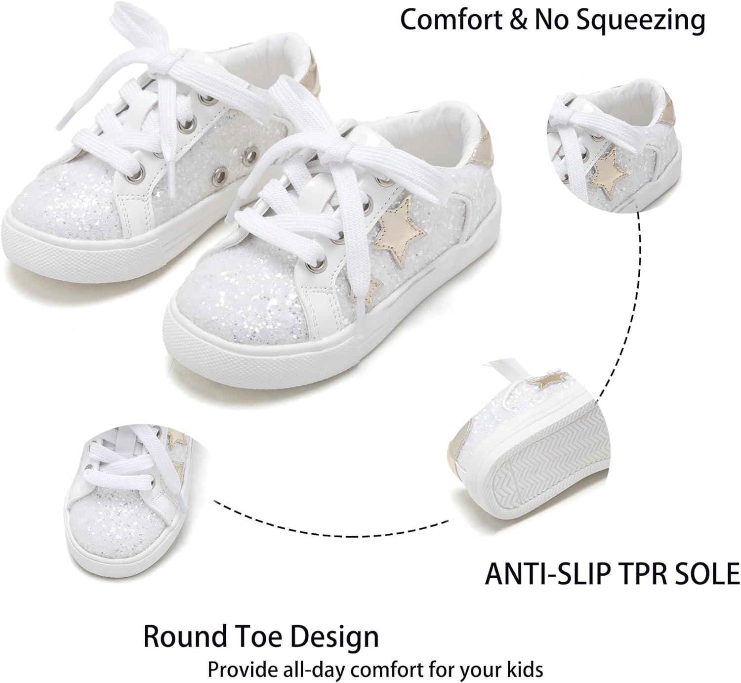 imageKiderence Toddler Girls Sneakers Little Girls Running Sports ShoesToddlerLittle KidsCs06whiteo