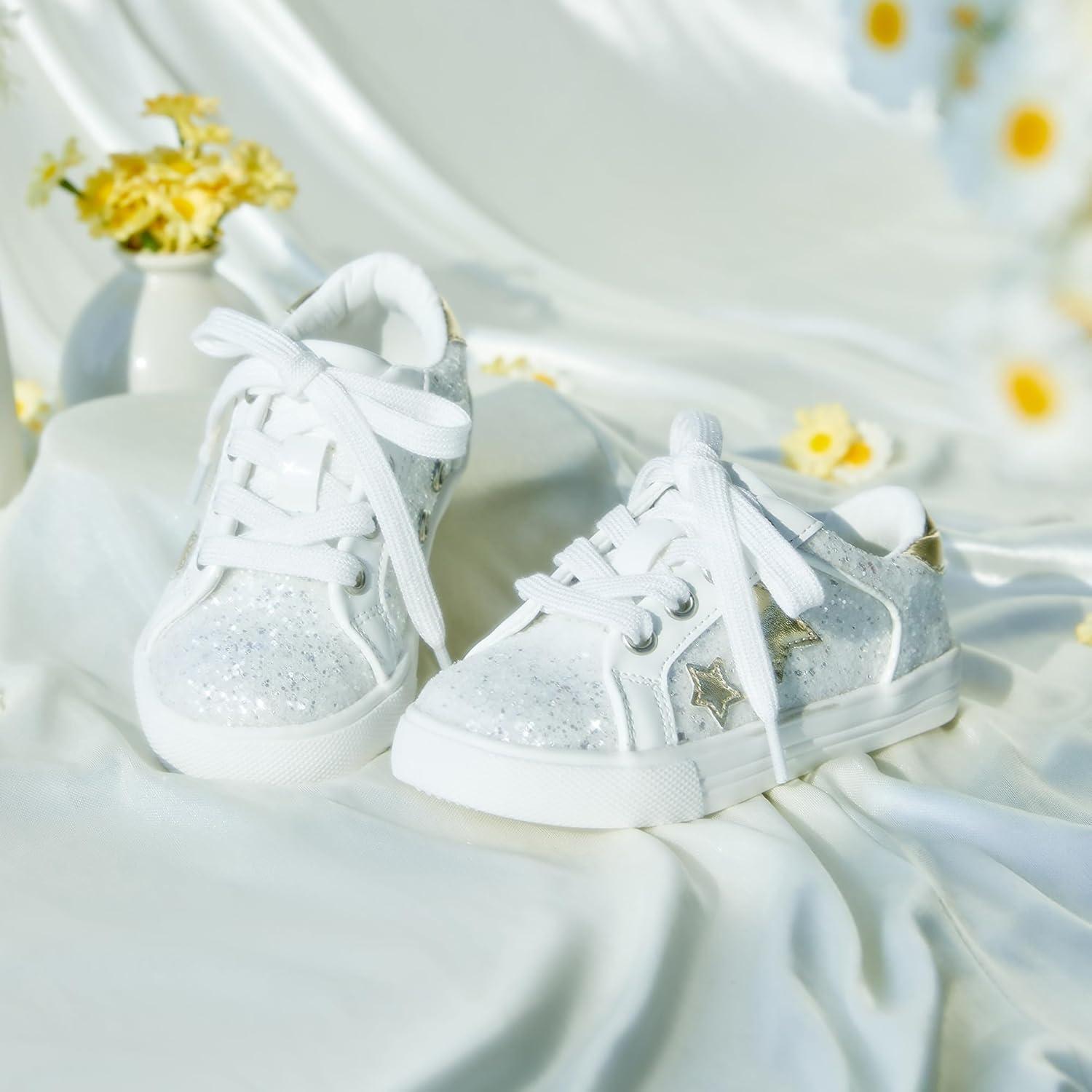 imageKiderence Toddler Girls Sneakers Little Girls Running Sports ShoesToddlerLittle KidsCs06whiteo