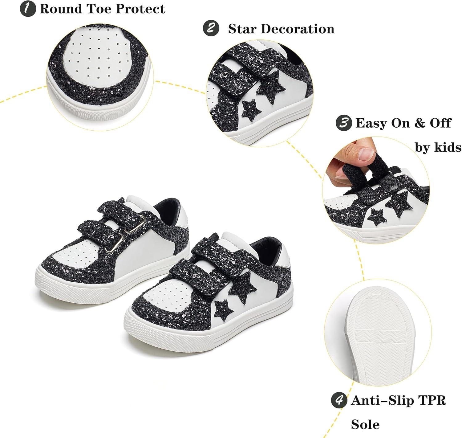 imageKiderence Toddler Girls Sneakers Little Girls Running Sports ShoesToddlerLittle KidsCs802black