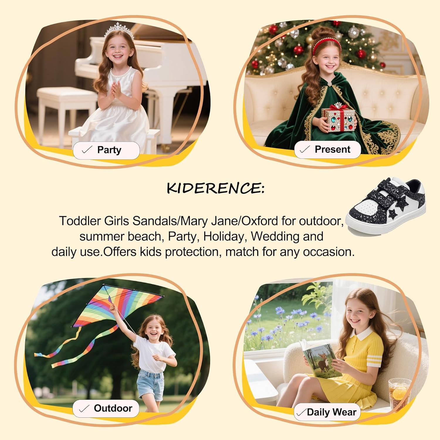 imageKiderence Toddler Girls Sneakers Little Girls Running Sports ShoesToddlerLittle KidsCs802black