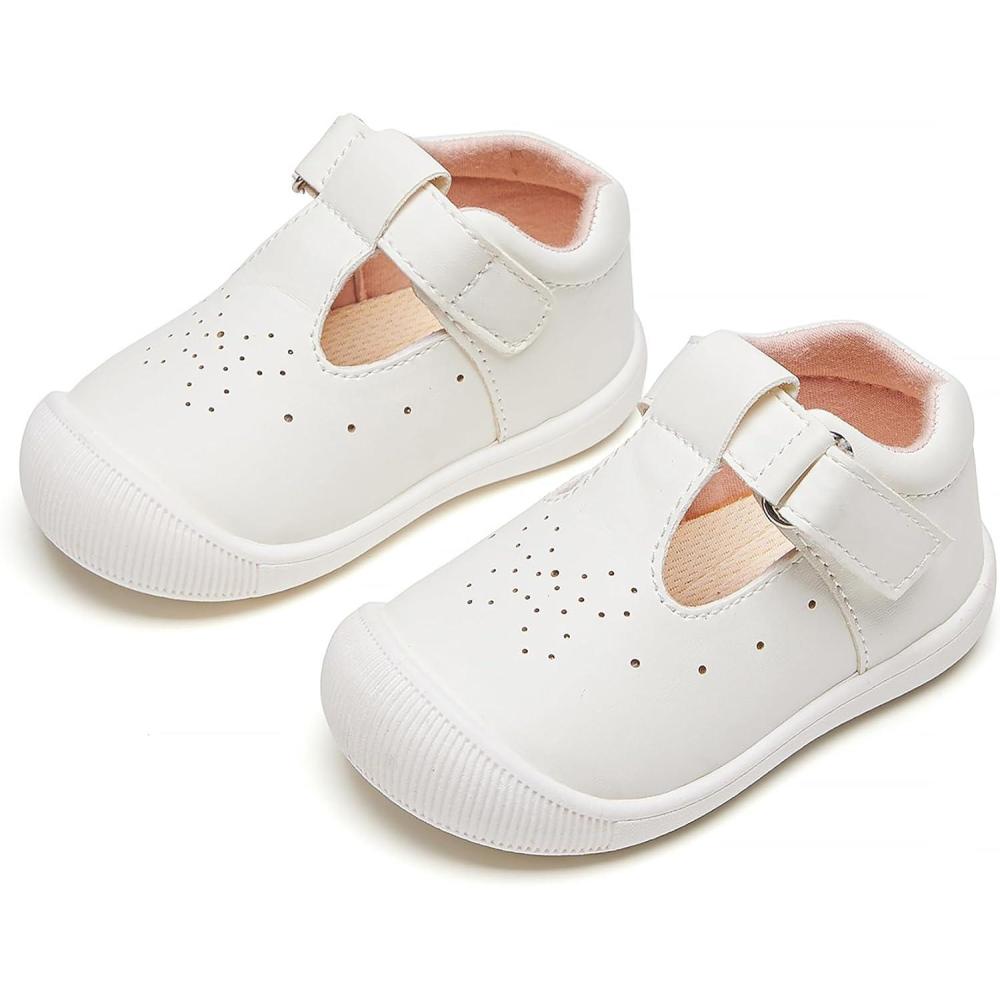 imageKiderence Baby Girls Prewalker Mary Jane Flats Bowknot Princess Dress Shoes InfantToddlerCyb04 White