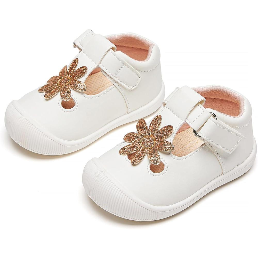 imageKiderence Baby Girls Prewalker Mary Jane Flats Bowknot Princess Dress Shoes InfantToddlerCyb05 White