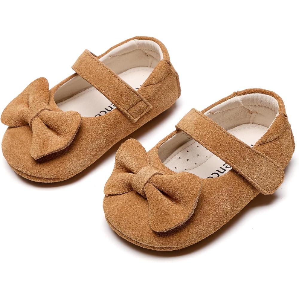 imageKiderence Baby Girls Prewalker Mary Jane Flats Bowknot Princess Dress Shoes InfantToddlerF6612 Brown