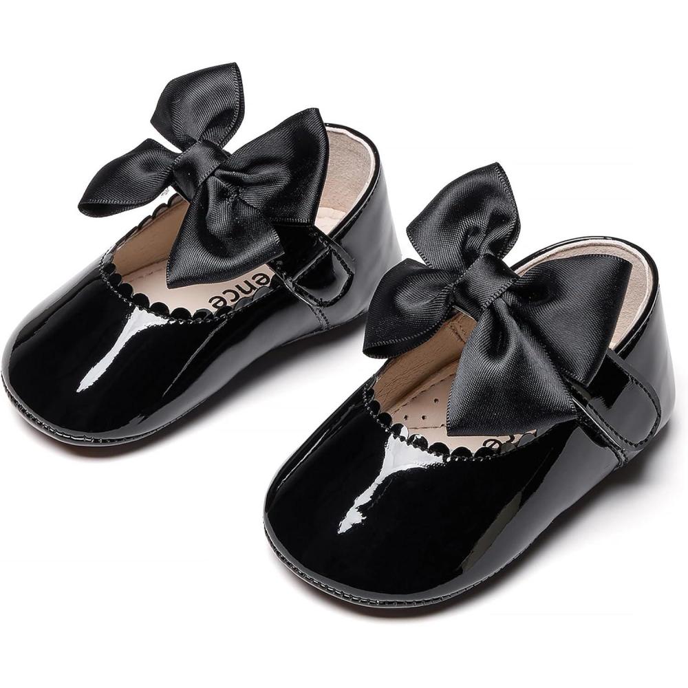 imageKiderence Baby Girls Prewalker Mary Jane Flats Bowknot Princess Dress Shoes InfantToddlerF6682 Black