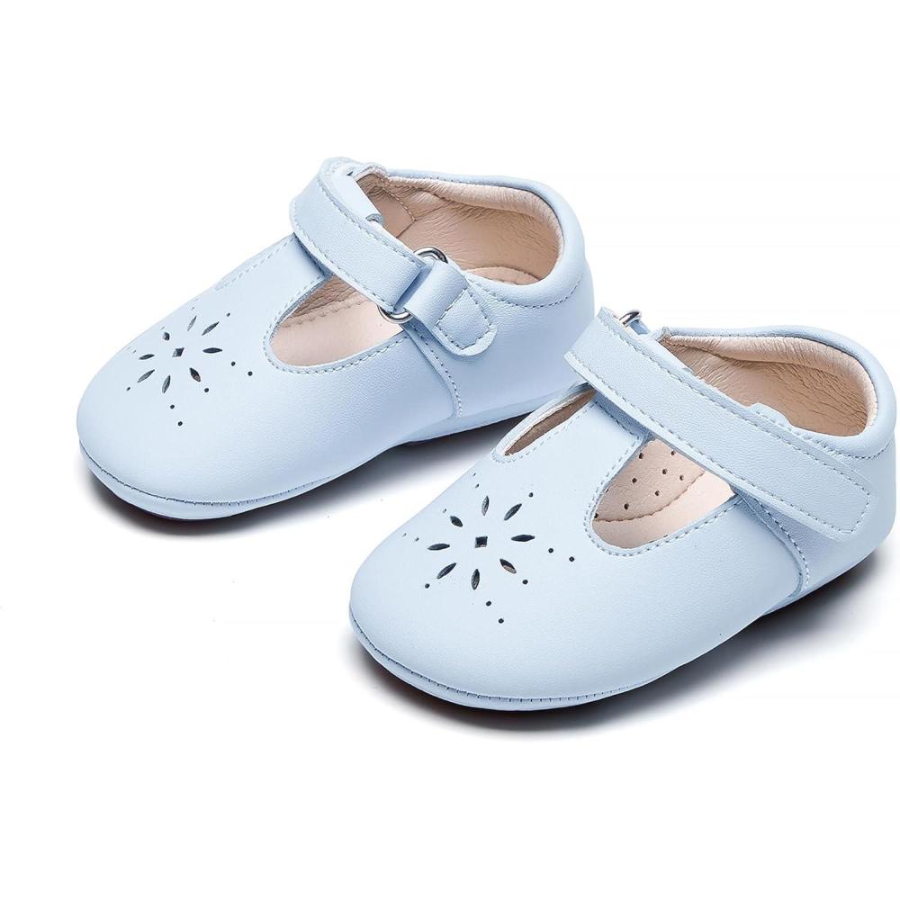 imageKiderence Baby Girls Prewalker Mary Jane Flats Bowknot Princess Dress Shoes InfantToddlerF6683 Blue
