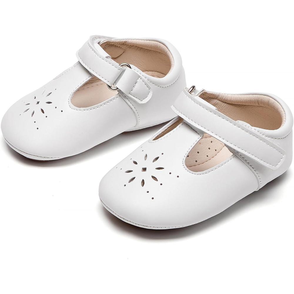 imageKiderence Baby Girls Prewalker Mary Jane Flats Bowknot Princess Dress Shoes InfantToddlerF6683 White