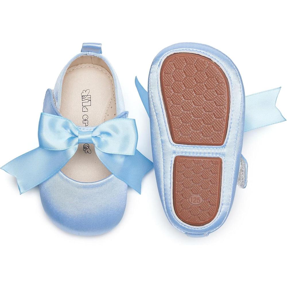 imageKiderence Baby Girls Prewalker Mary Jane Flats Bowknot Princess Dress Shoes InfantToddlerF6684 Blue