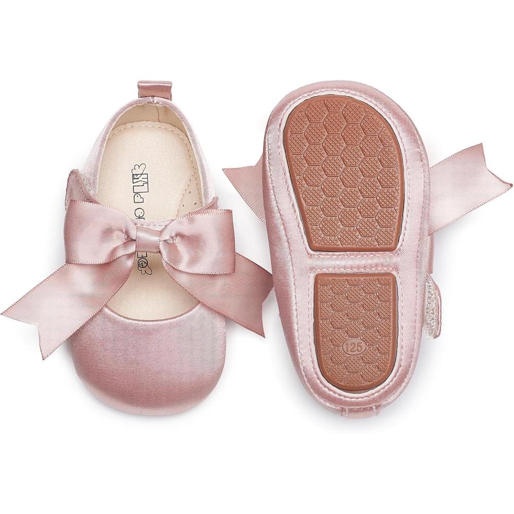 imageKiderence Baby Girls Prewalker Mary Jane Flats Bowknot Princess Dress Shoes InfantToddlerF6684 Pink