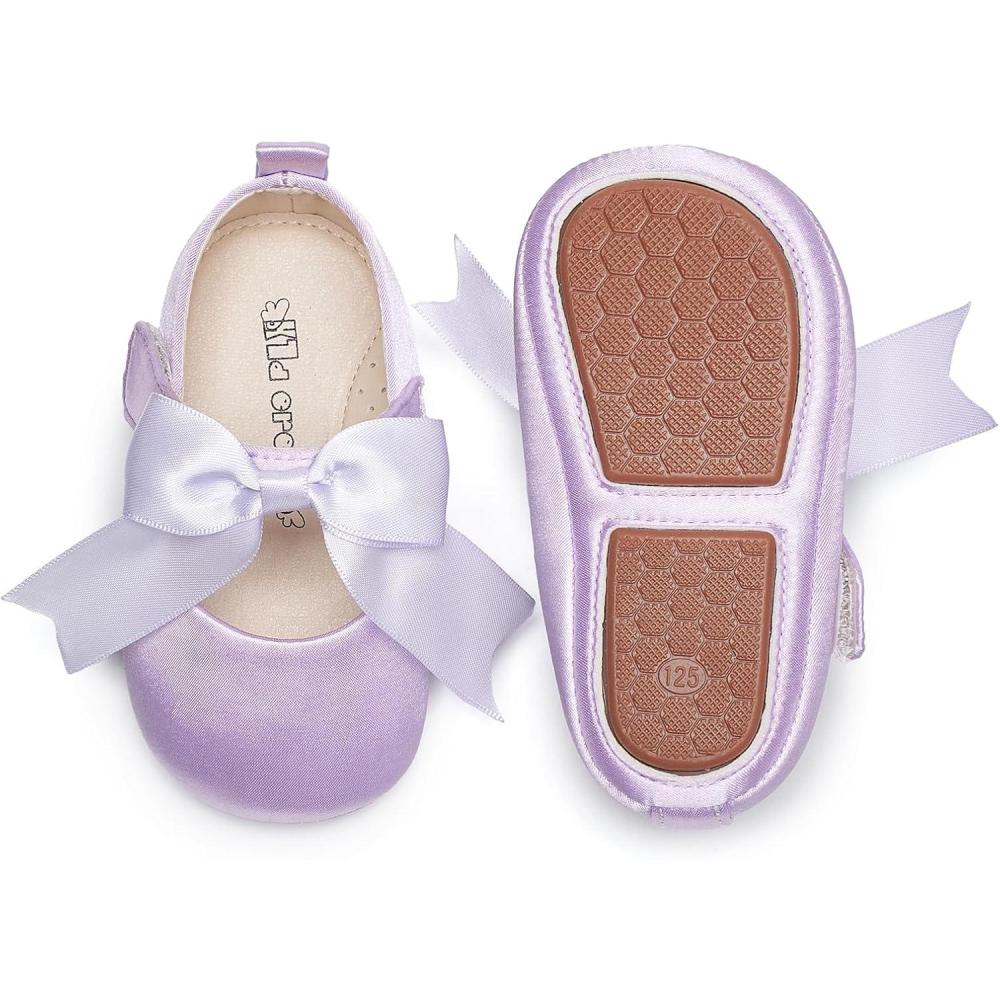 imageKiderence Baby Girls Prewalker Mary Jane Flats Bowknot Princess Dress Shoes InfantToddlerF6684 Purple
