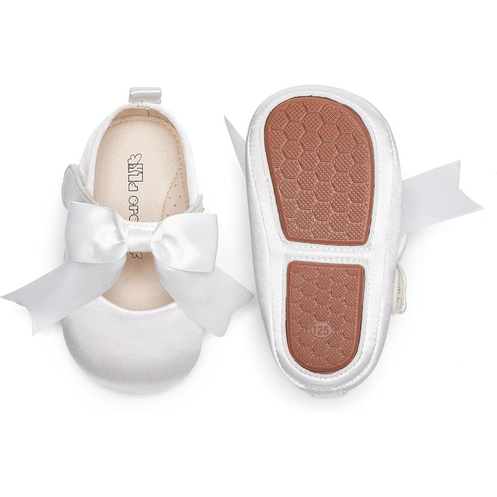 imageKiderence Baby Girls Prewalker Mary Jane Flats Bowknot Princess Dress Shoes InfantToddlerF6684 White