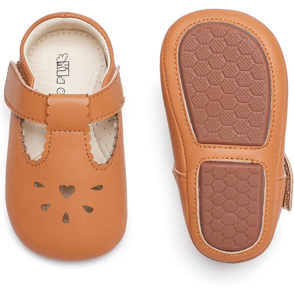 imageKiderence Baby Girls Prewalker Mary Jane Flats Bowknot Princess Dress Shoes InfantToddlerF6685 Brown