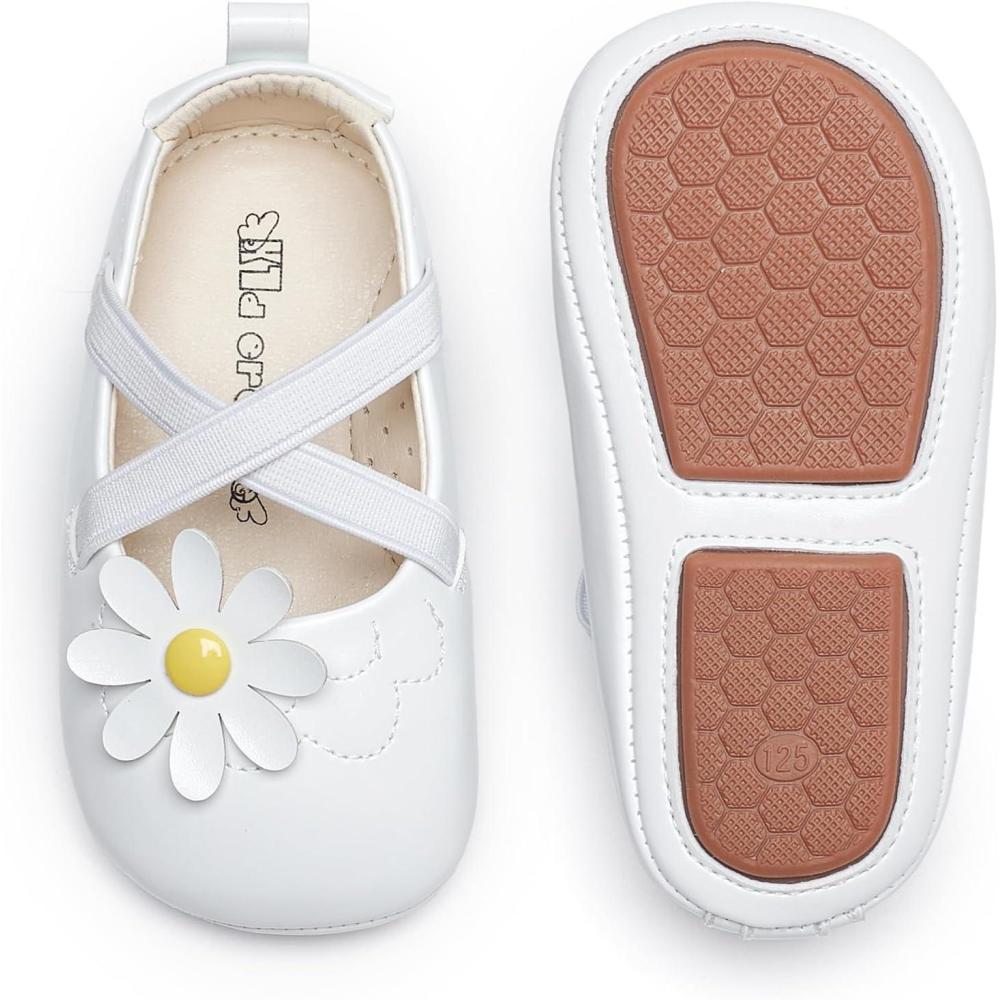 imageKiderence Baby Girls Prewalker Mary Jane Flats Bowknot Princess Dress Shoes InfantToddlerF6686 White