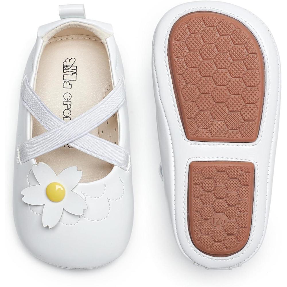 imageKiderence Baby Girls Prewalker Mary Jane Flats Bowknot Princess Dress Shoes InfantToddlerF6687 White