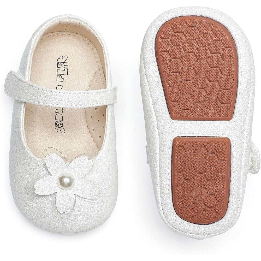 imageKiderence Baby Girls Prewalker Mary Jane Flats Bowknot Princess Dress Shoes InfantToddlerF6688 White