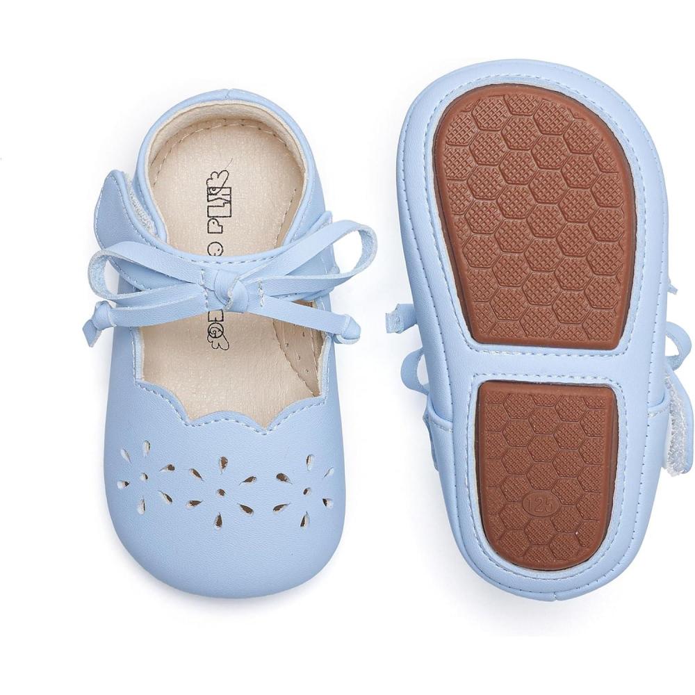 imageKiderence Baby Girls Prewalker Mary Jane Flats Bowknot Princess Dress Shoes InfantToddlerF6691 Blue