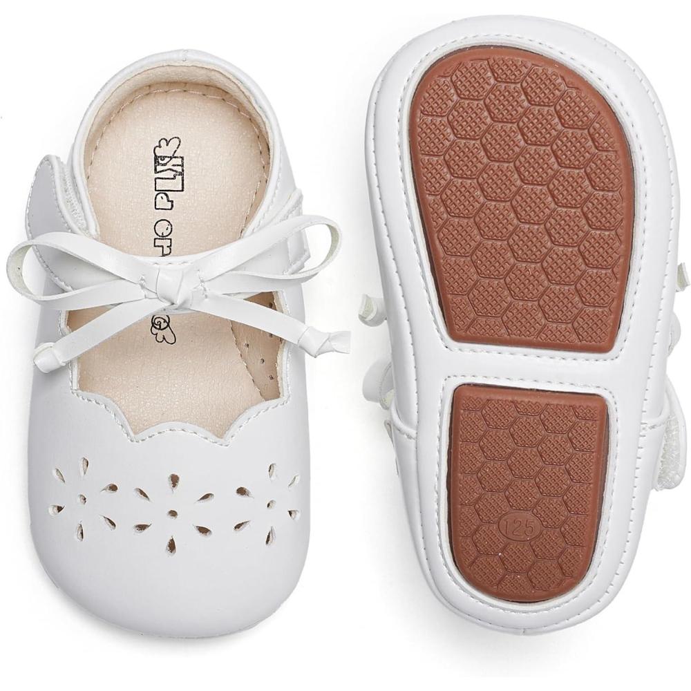 imageKiderence Baby Girls Prewalker Mary Jane Flats Bowknot Princess Dress Shoes InfantToddlerF6691 White