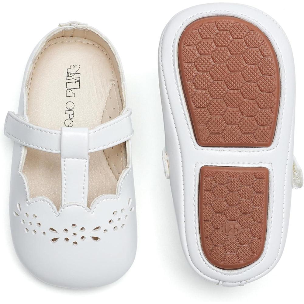 imageKiderence Baby Girls Prewalker Mary Jane Flats Bowknot Princess Dress Shoes InfantToddlerF6692 White