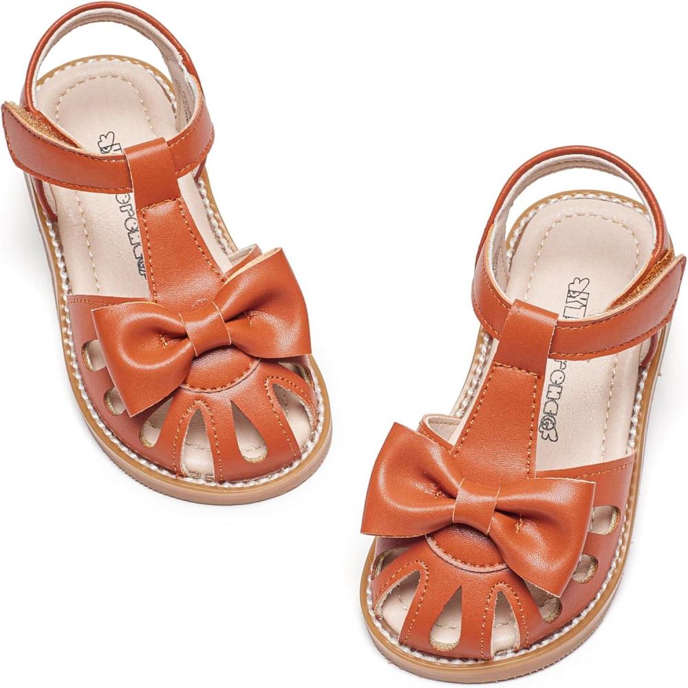imageKiderence Toddler Girls Sandals Little Girls Kids Summer Shoes Toddler SandalsCk311 Brown