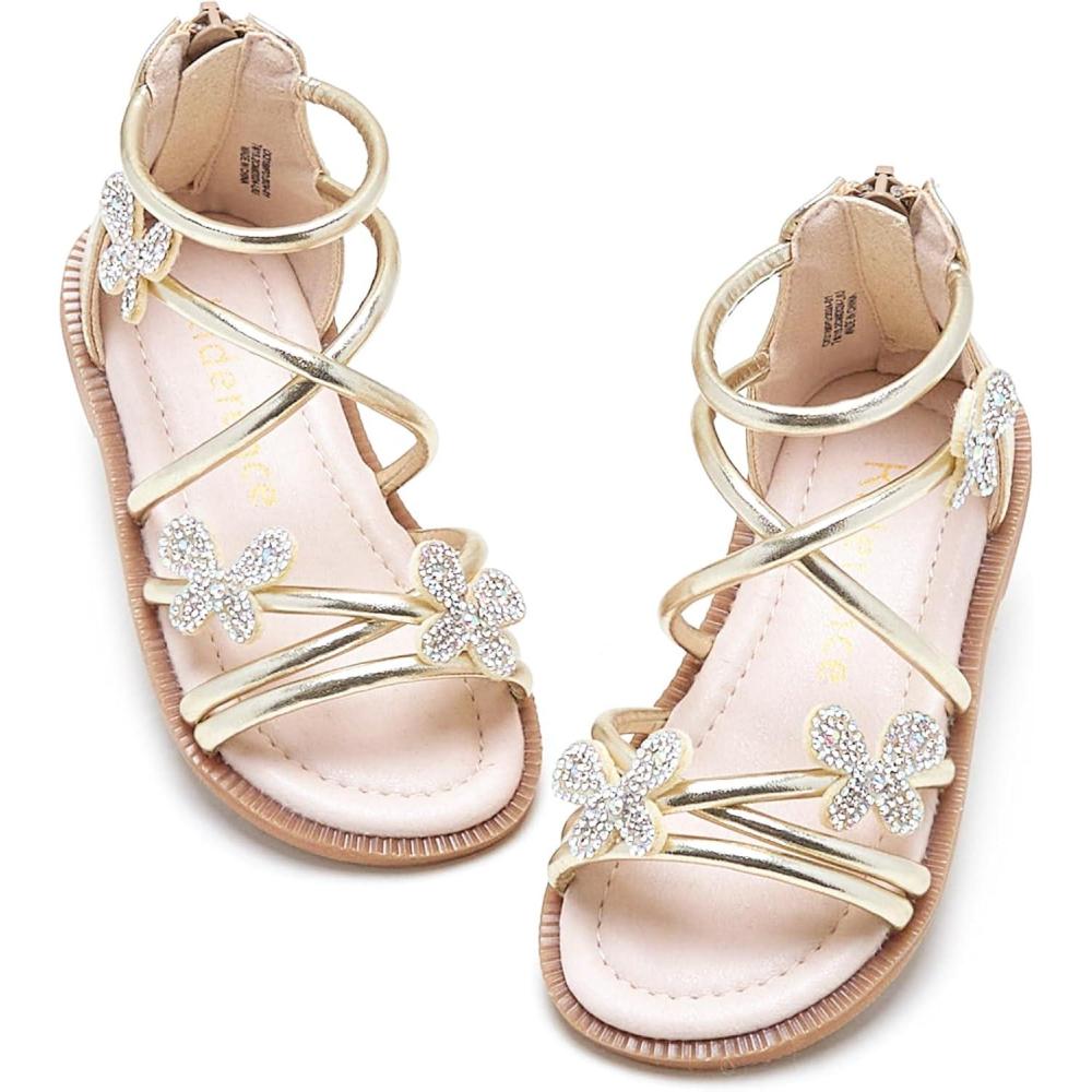 imageKiderence Toddler Girls Sandals Little Girls Kids Summer Shoes Toddler SandalsCk318 Gold