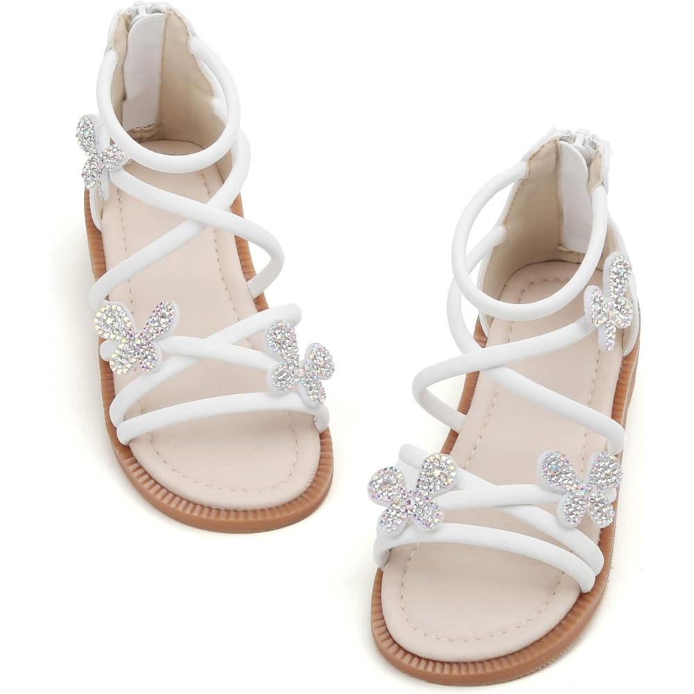 imageKiderence Toddler Girls Sandals Little Girls Kids Summer Shoes Toddler SandalsCk318 White