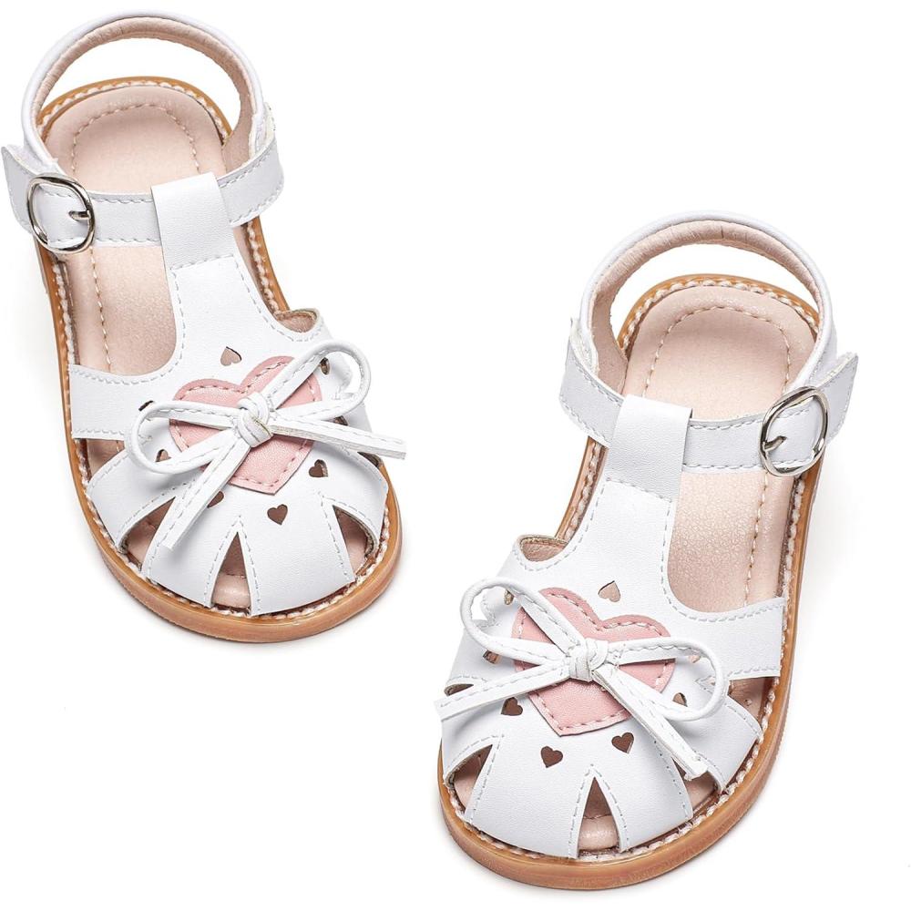 imageKiderence Toddler Girls Sandals Little Girls Kids Summer Shoes Toddler SandalsCk521 White
