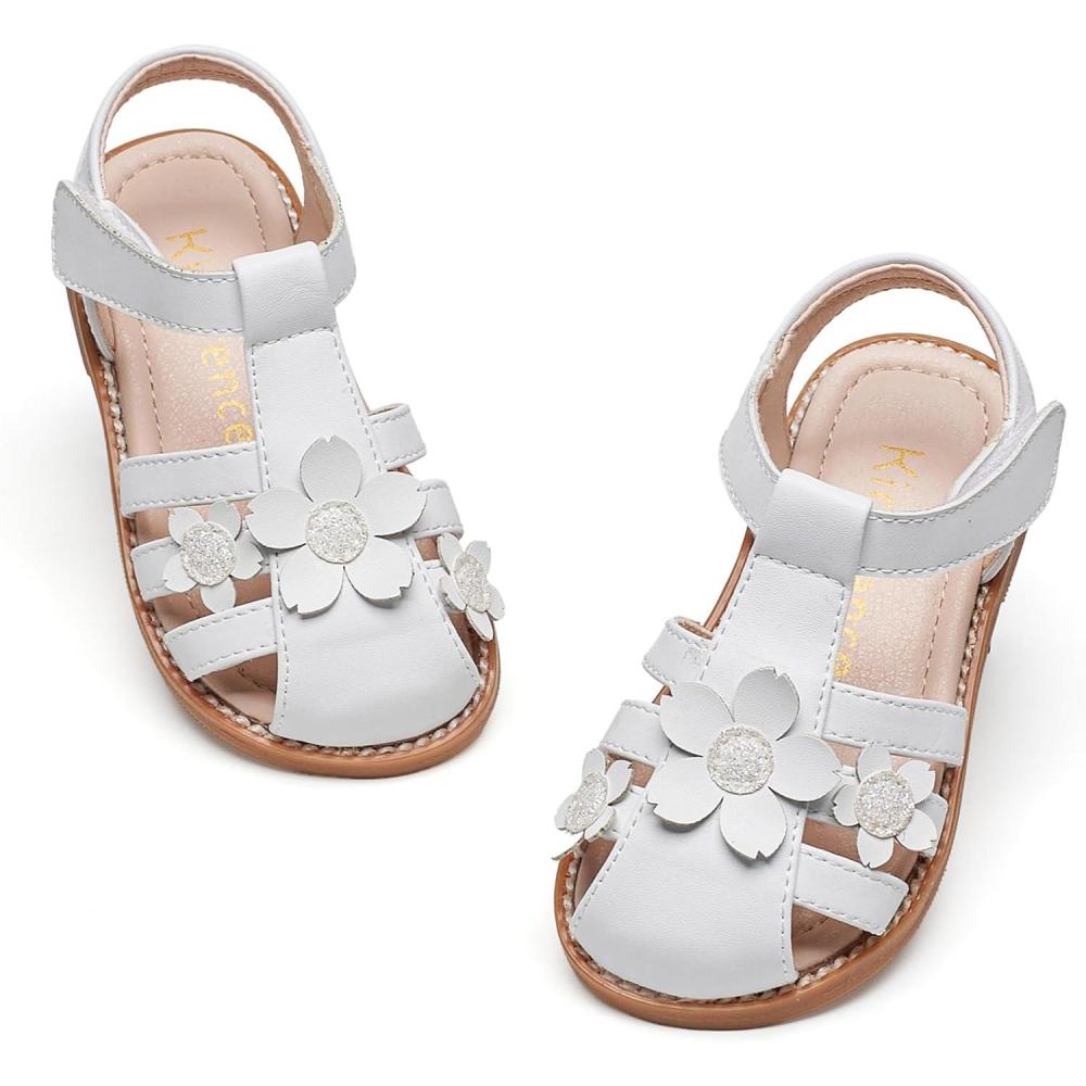 imageKiderence Toddler Girls Sandals Little Girls Kids Summer Shoes Toddler SandalsCk531 White