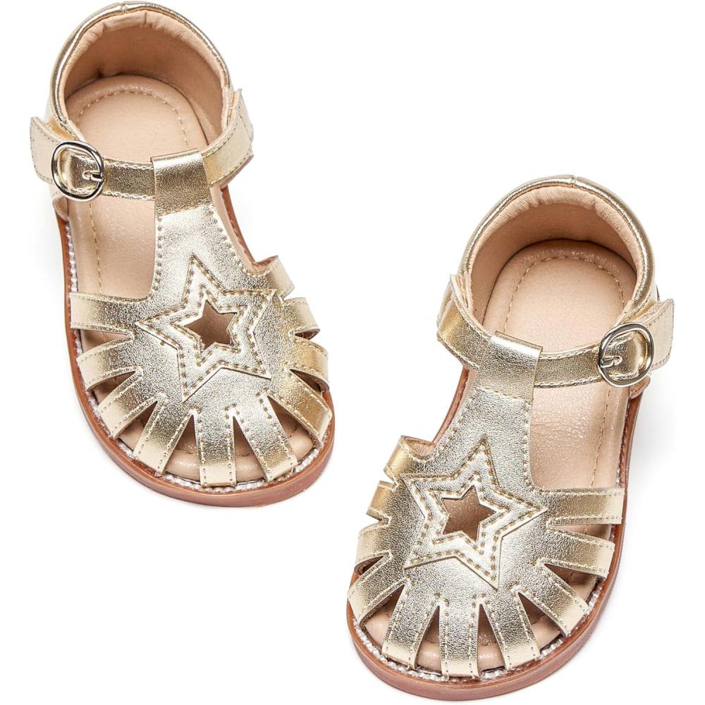 imageKiderence Toddler Girls Sandals Little Girls Kids Summer Shoes Toddler SandalsCk533 Gold