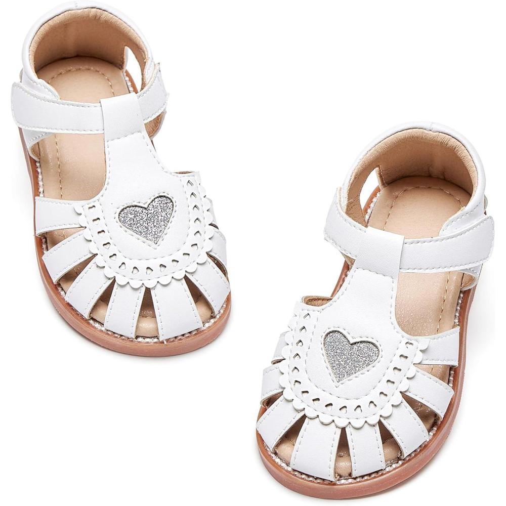 imageKiderence Toddler Girls Sandals Little Girls Kids Summer Shoes Toddler SandalsCk534 White