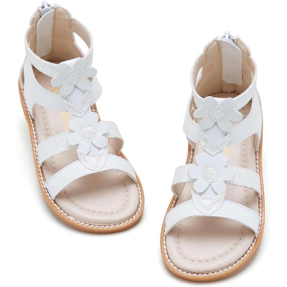 imageKiderence Toddler Girls Sandals Little Girls Kids Summer Shoes Toddler SandalsCk936 White