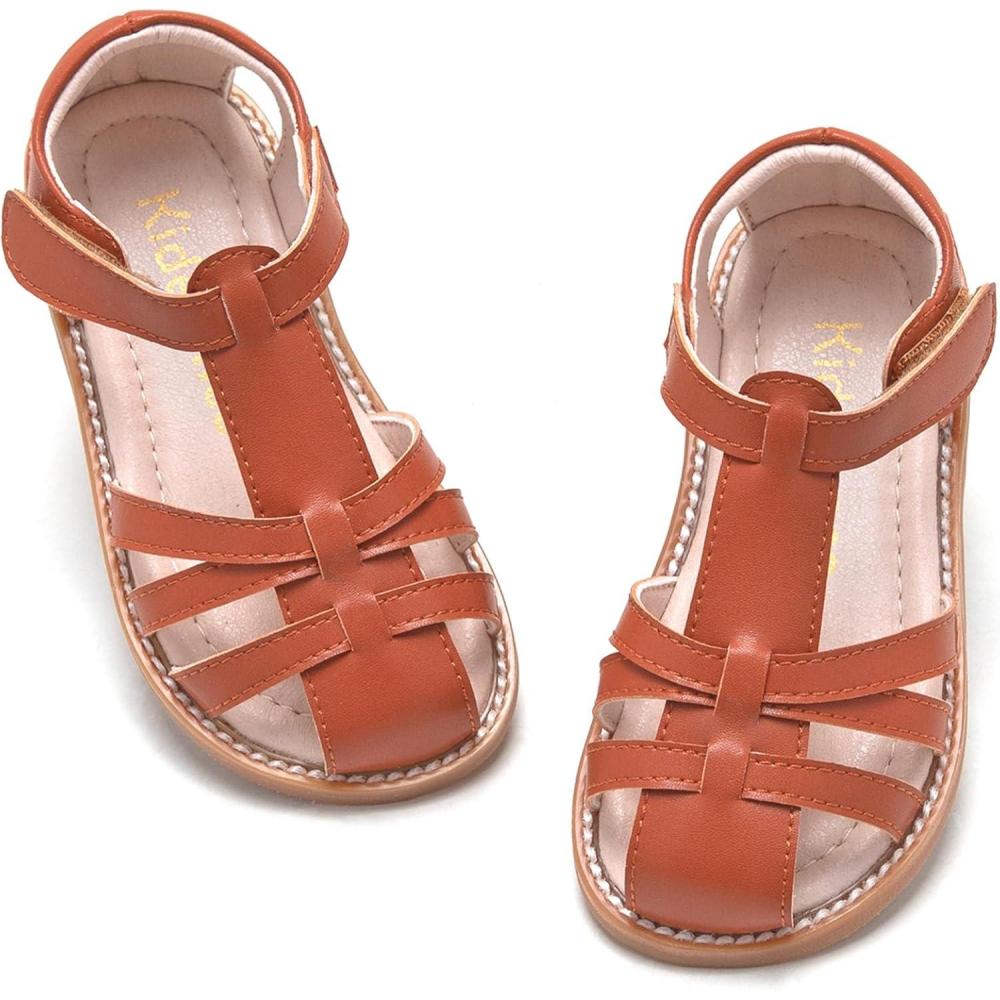 imageKiderence Toddler Girls Sandals Little Girls Kids Summer Shoes Toddler SandalsCk938 Brown