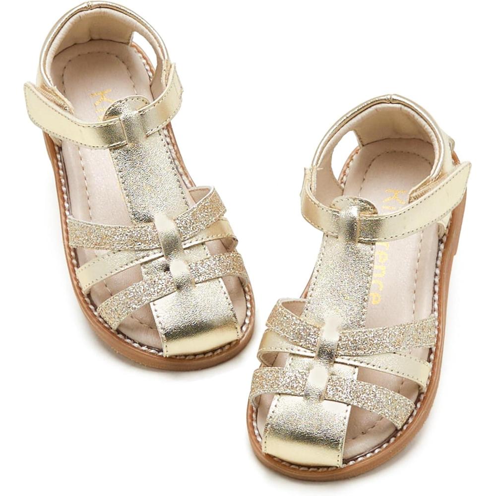 imageKiderence Toddler Girls Sandals Little Girls Kids Summer Shoes Toddler SandalsCk938 Gold