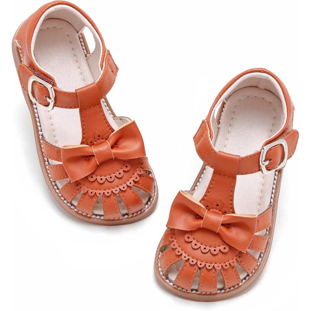 imageKiderence Toddler Girls Sandals Little Girls Kids Summer Shoes Toddler SandalsCk955 Brown