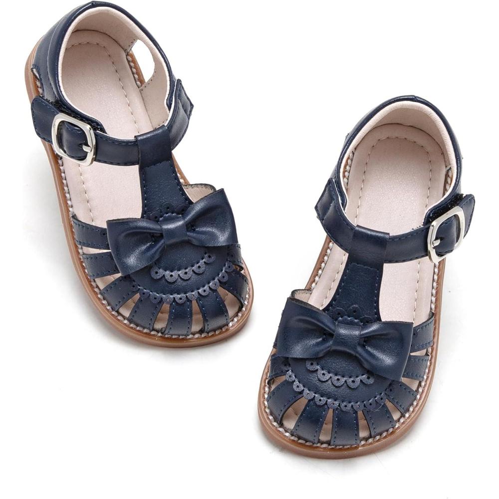 imageKiderence Toddler Girls Sandals Little Girls Kids Summer Shoes Toddler SandalsCk955 Navy Blue