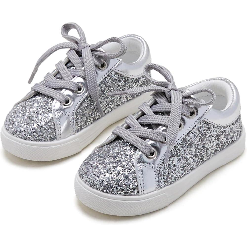 imageKiderence Toddler Girls Sneakers Little Girls Running Sports ShoesToddlerLittle KidsCy03silver