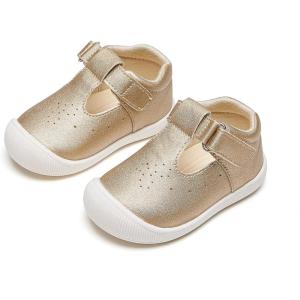 Kiderence Baby Girls Prewalker Mary Jane Flats Bowknot Princess Dress Shoes (Infant/Toddler)(Cyb04 Gold)
