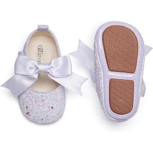 Kiderence Baby Girls Prewalker Mary Jane Flats Bowknot Princess Dress Shoes (Infant/Toddler)(F6681 Purple)