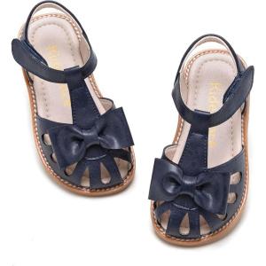 Kiderence Toddler Girls Sandals Little Girls Kids Summer Shoes Toddler Sandals(Ck311 Navy Blue)