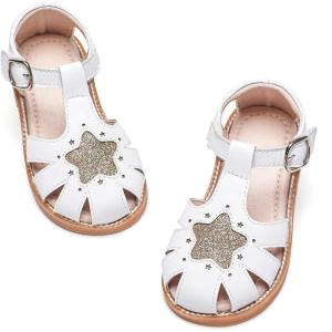 Kiderence Toddler Girls Sandals Little Girls Kids Summer Shoes Toddler Sandals(Ck520 White)